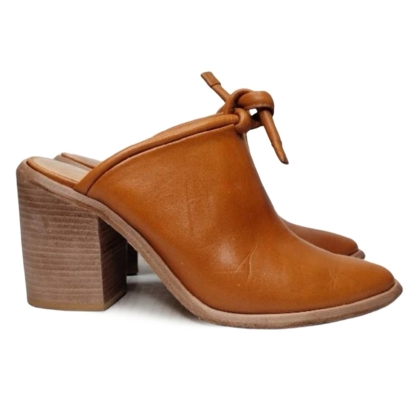 Wal & Pai Doty Boho Genuine Leather Stacked Heel Mules - Picture 2 of 16